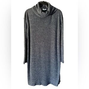 Gap women’s Heather Blue Cowl Neck Knit Sweater Dress size small long sleeve